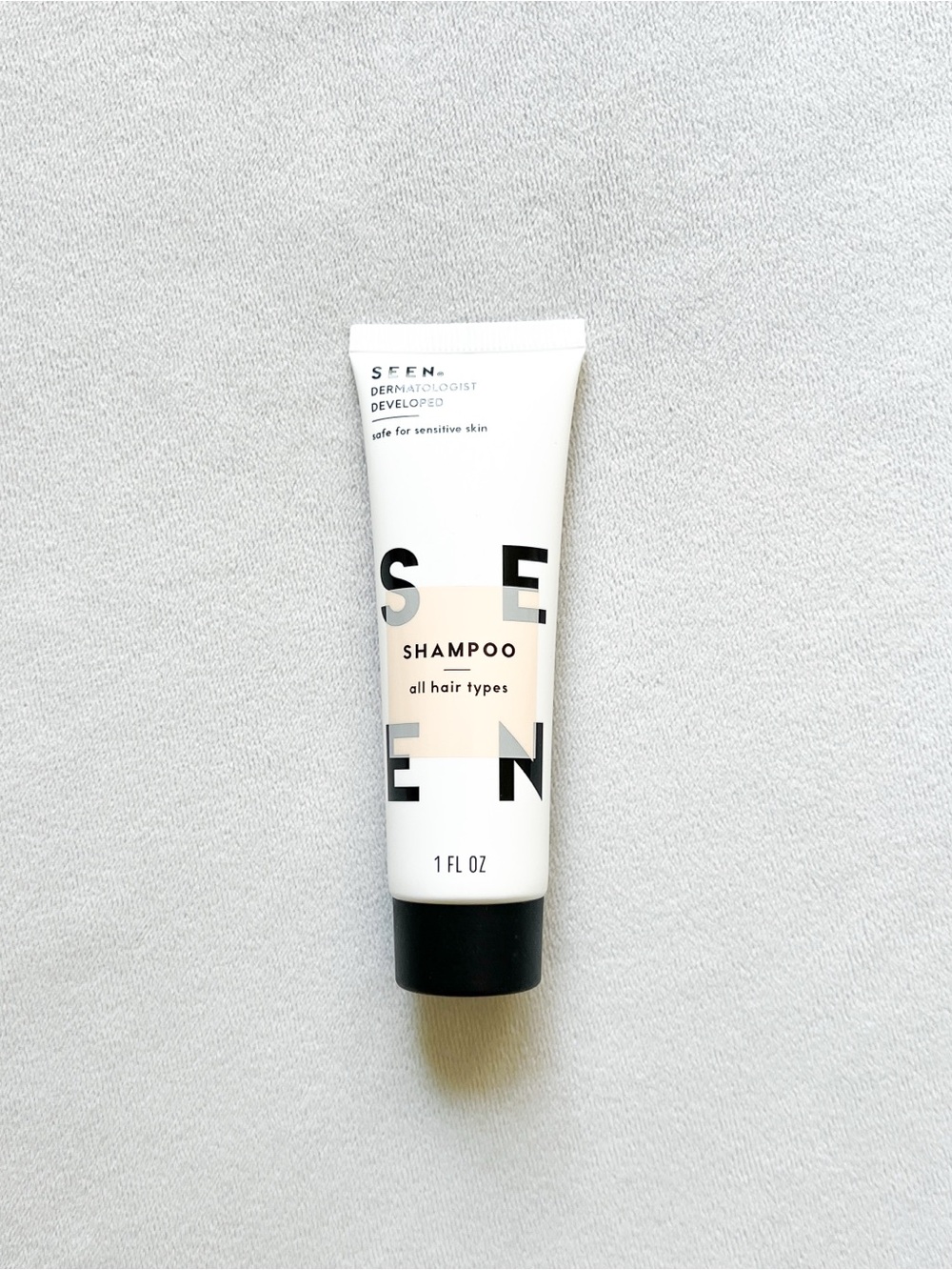 Seen White, Black & Cream Travel Shampoo Tube